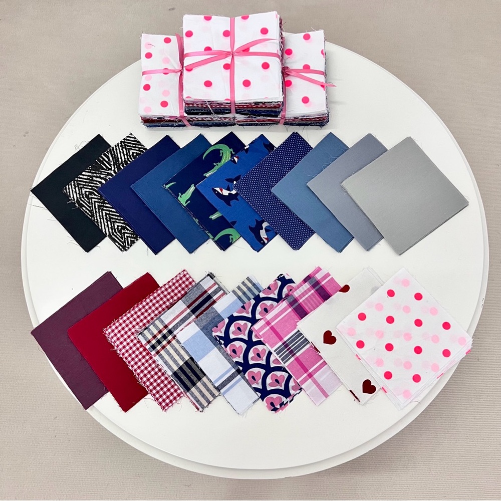 Curated Pink & Blue Fabric Bundle - Home Office Arts & Crafts